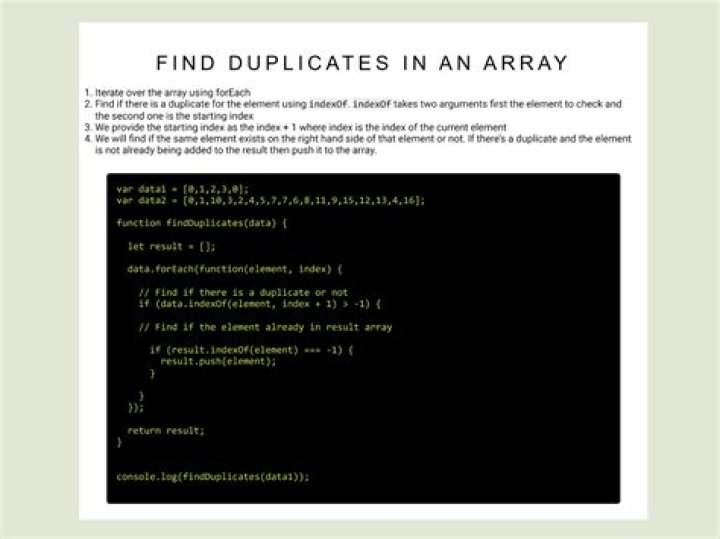 How do you find duplicates in arrays